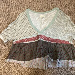 Urban Outfitters, oversized V Neck Pattern Top